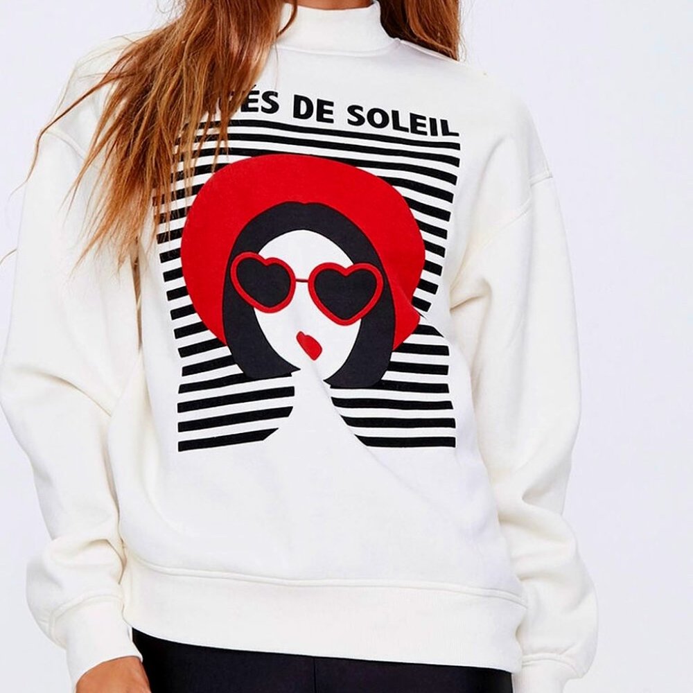 COPY - FOREVER 21 French  Phrase Pullover